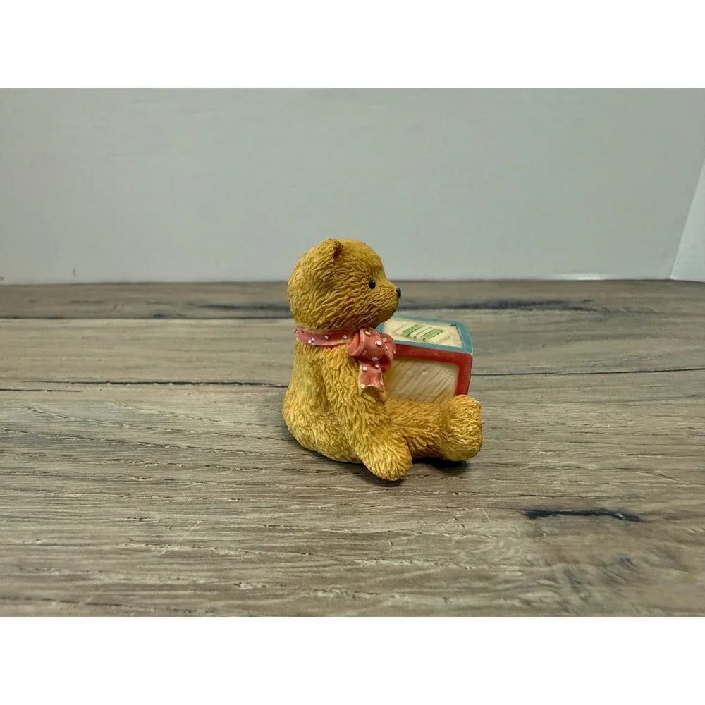1995 Cherished Teddies Bear with Alphabet Block D Figurine 158488D Enesco - Picture 2 of 6